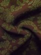 Photo12: L1202A Used Japanese women  Brown KOMON dyed / Silk. Flower,   (Grade B) (12)