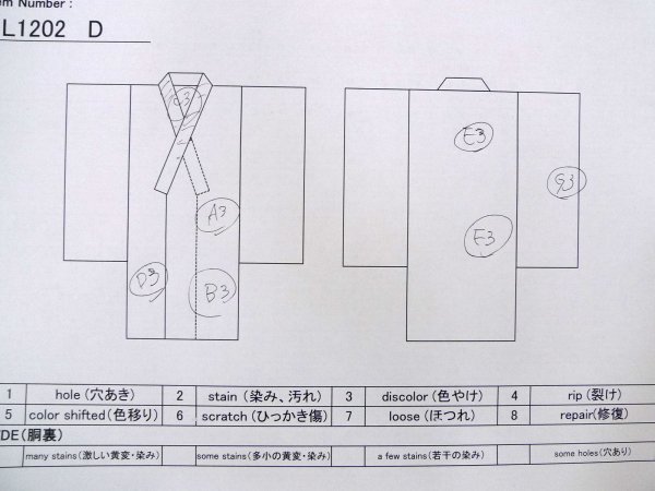 Photo13: L1202D Used Japanese women Pale Pink KOMON dyed / Silk. UME plum bloom,   (Grade C) (13)