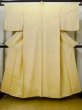 Photo1: L1213C Used Japanese women Pale Yellow IROMUJI plain colored / Silk.    (Grade C) (1)