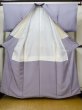 Photo2: L1213G Used Japanese women Pale Wisteria IROMUJI plain colored / Silk.    (Grade C) (2)