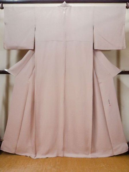 Photo1: L1213L Used Japanese womenPale Light Pink IROMUJI plain colored / Silk.    (Grade B) (1)