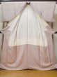 Photo2: L1213L Used Japanese womenPale Light Pink IROMUJI plain colored / Silk.    (Grade B) (2)