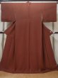 Photo1: L1213N Used Japanese women  Brown IROMUJI plain colored / Silk.    (Grade B) (1)