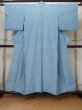 Photo1: L1213O Used Japanese women Pale Light Blue IROMUJI plain colored / Silk.    (Grade C) (1)