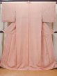 Photo1: L1213P Used Japanese women Pale Pink IROMUJI plain colored / Silk.  Base woven pattern: kimono fabric roll  (Grade C) (1)