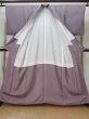 Photo2: L1213R Used Japanese women Pale Purple IROMUJI plain colored / Silk.    (Grade C) (2)