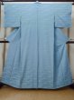 Photo1: L1213V Used Japanese women Pale Light Blue IROMUJI plain colored / Silk.    (Grade C) (1)