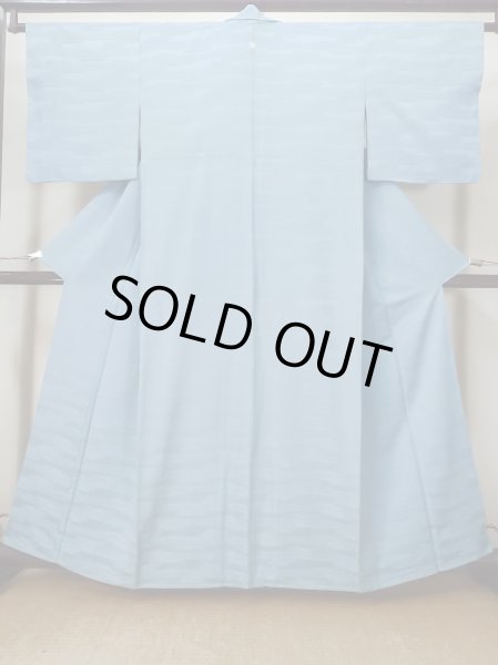Photo1: L1213V Used Japanese women Pale Light Blue IROMUJI plain colored / Silk.    (Grade C) (1)
