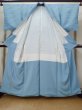 Photo2: L1213V Used Japanese women Pale Light Blue IROMUJI plain colored / Silk.    (Grade C) (2)