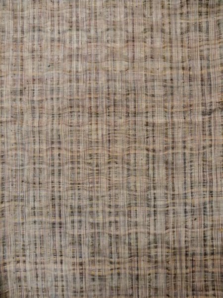 Photo4: L1214A Used Japanese women Pale Gray TSUMUGI pongee / Silk.    (Grade C) (4)