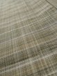 Photo9: L1214B Used Japanese women Pale Gray TSUMUGI pongee / Silk. Plaid Checks   (Grade C) (9)