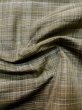 Photo11: L1214B Used Japanese women Pale Gray TSUMUGI pongee / Silk. Plaid Checks   (Grade C) (11)