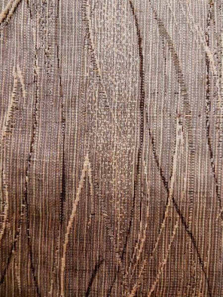 Photo7: L1214C Used Japanese women Pale Brown ORI woven / Synthetic. Abstract pattern   (Grade D) (7)