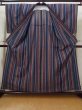 Photo2: Mint L1214D Used Japanese women  Indigo Blue HITOE unlined / Cotton/hemp Stripes "Awashijira-woven"  (Grade A) (2)