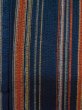 Photo7: Mint L1214D Used Japanese women  Indigo Blue HITOE unlined / Cotton/hemp Stripes "Awashijira-woven"  (Grade A) (7)