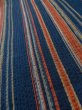 Photo8: Mint L1214D Used Japanese women  Indigo Blue HITOE unlined / Cotton/hemp Stripes "Awashijira-woven"  (Grade A) (8)