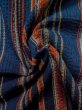 Photo11: Mint L1214D Used Japanese women  Indigo Blue HITOE unlined / Cotton/hemp Stripes "Awashijira-woven"  (Grade A) (11)