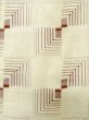 Photo3: L1220E Used Japanese women  Off White HITOE unlined / Silk. Geometrical pattern   (Grade C) (3)