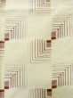 Photo4: L1220E Used Japanese women  Off White HITOE unlined / Silk. Geometrical pattern   (Grade C) (4)