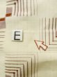 Photo18: L1220E Used Japanese women  Off White HITOE unlined / Silk. Geometrical pattern   (Grade C) (18)