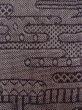 Photo6: Mint L1220F Used Japanese women Dark Purple HITOE unlined / Silk. Abstract pattern   (Grade A) (6)