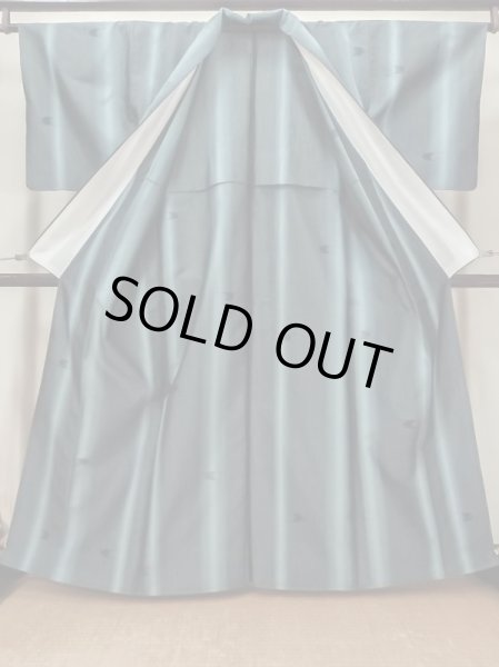 Photo2: Mint L1220H Used Japanese women Pale Blue HITOE unlined / Silk. Gradation,   (Grade A) (2)