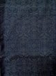 Photo4: L1220O Used Japanese women Dark Navy Blue HITOE unlined / Wool. Chinz pattern   (Grade C) (4)
