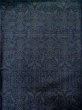 Photo5: L1220O Used Japanese women Dark Navy Blue HITOE unlined / Wool. Chinz pattern   (Grade C) (5)