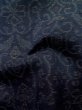 Photo12: L1220O Used Japanese women Dark Navy Blue HITOE unlined / Wool. Chinz pattern   (Grade C) (12)