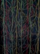 Photo3: Mint L1220P Used Japanese women Dark Navy Blue HITOE unlined / Silk. Abstract pattern   (Grade A) (3)
