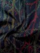 Photo12: Mint L1220P Used Japanese women Dark Navy Blue HITOE unlined / Silk. Abstract pattern   (Grade A) (12)