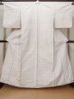 Photo1: L1220W Used Japanese women  White HITOE unlined / Silk. Geometrical pattern,   (Grade C) (1)