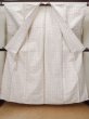 Photo2: L1220W Used Japanese women  White HITOE unlined / Silk. Geometrical pattern,   (Grade C) (2)