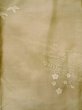 Photo3: L1221A Used Japanese womenPale Light Beige TSUMUGI pongee / Silk. Flower,   (Grade B) (3)