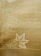 Photo5: L1221A Used Japanese womenPale Light Beige TSUMUGI pongee / Silk. Flower,   (Grade B) (5)