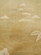 Photo6: L1221A Used Japanese womenPale Light Beige TSUMUGI pongee / Silk. Flower,   (Grade B) (6)