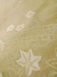 Photo9: L1221A Used Japanese womenPale Light Beige TSUMUGI pongee / Silk. Flower,   (Grade B) (9)