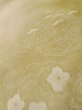 Photo10: L1221A Used Japanese womenPale Light Beige TSUMUGI pongee / Silk. Flower,   (Grade B) (10)