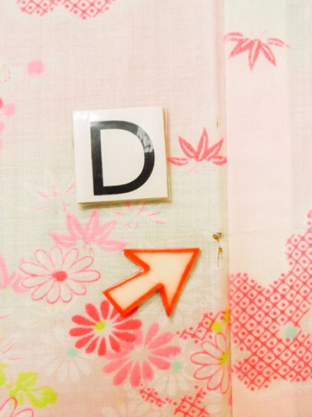 Photo17: M0110B Used Japanese women Light Pink JUBAN undergarment / Mousseline. Chrysanthemum,   (Grade D) (17)