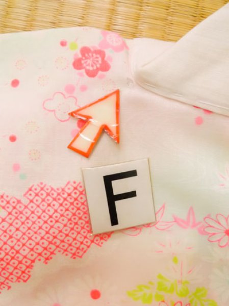 Photo19: M0110B Used Japanese women Light Pink JUBAN undergarment / Mousseline. Chrysanthemum,   (Grade D) (19)