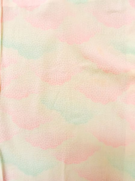 Photo3: M0110D Used Japanese women Light Pink JUBAN undergarment / Mousseline. Chrysanthemum,   (Grade D) (3)