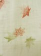 Photo5: M0110G Used Japanese women Greenish Ivory JUBAN undergarment / Mousseline. MOMIJI maple leaf   (Grade D) (5)