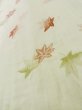 Photo9: M0110G Used Japanese women Greenish Ivory JUBAN undergarment / Mousseline. MOMIJI maple leaf   (Grade D) (9)