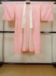 Photo1: M0110H Used Japanese women  Pink JUBAN undergarment / Mousseline. Hemp leaf   (Grade D) (1)