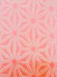 Photo7: M0110H Used Japanese women  Pink JUBAN undergarment / Mousseline. Hemp leaf   (Grade D) (7)