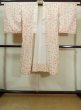 Photo1: M0110I Used Japanese women  Ivory JUBAN undergarment / Mousseline. Flower,   (Grade D) (1)