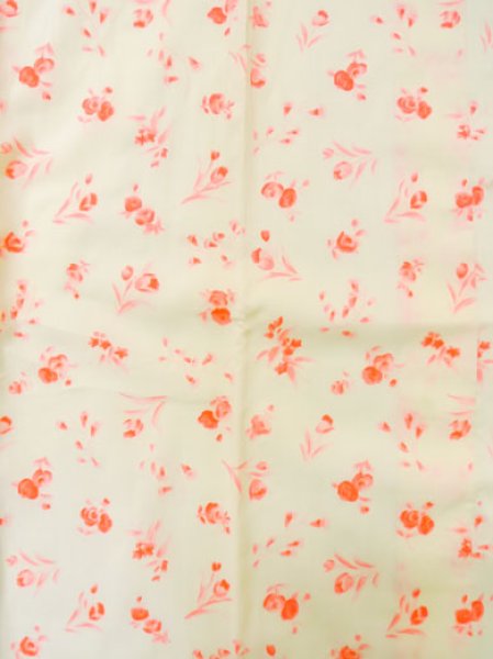 Photo3: M0110I Used Japanese women  Ivory JUBAN undergarment / Mousseline. Flower,   (Grade D) (3)
