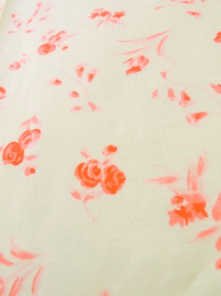 Photo8: M0110I Used Japanese women  Ivory JUBAN undergarment / Mousseline. Flower,   (Grade D) (8)