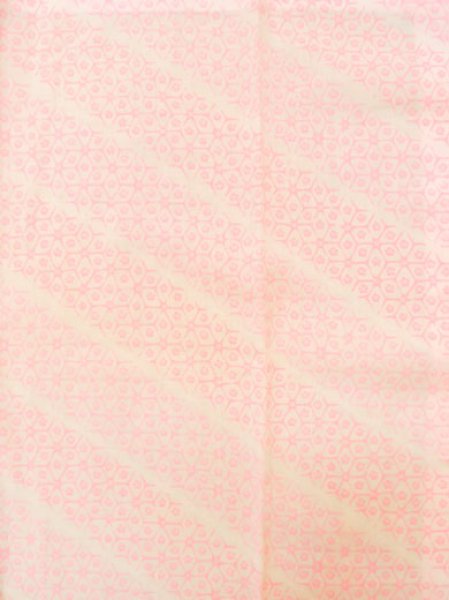 Photo3: M0110J Used Japanese women  Pink JUBAN undergarment / Mousseline. Geometrical pattern,   (Grade D) (3)