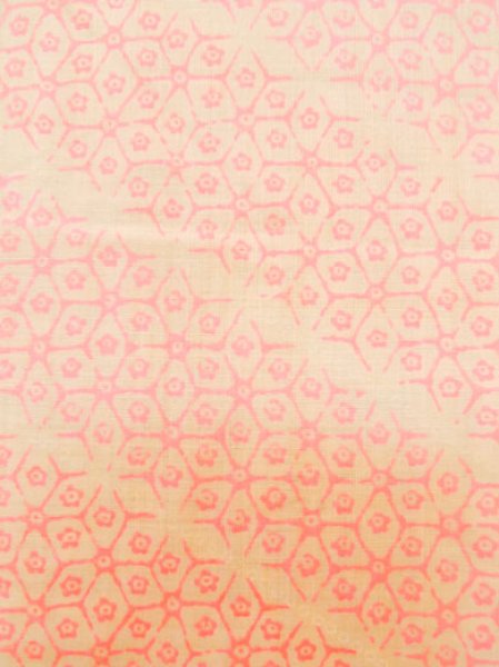 Photo6: M0110J Used Japanese women  Pink JUBAN undergarment / Mousseline. Geometrical pattern,   (Grade D) (6)